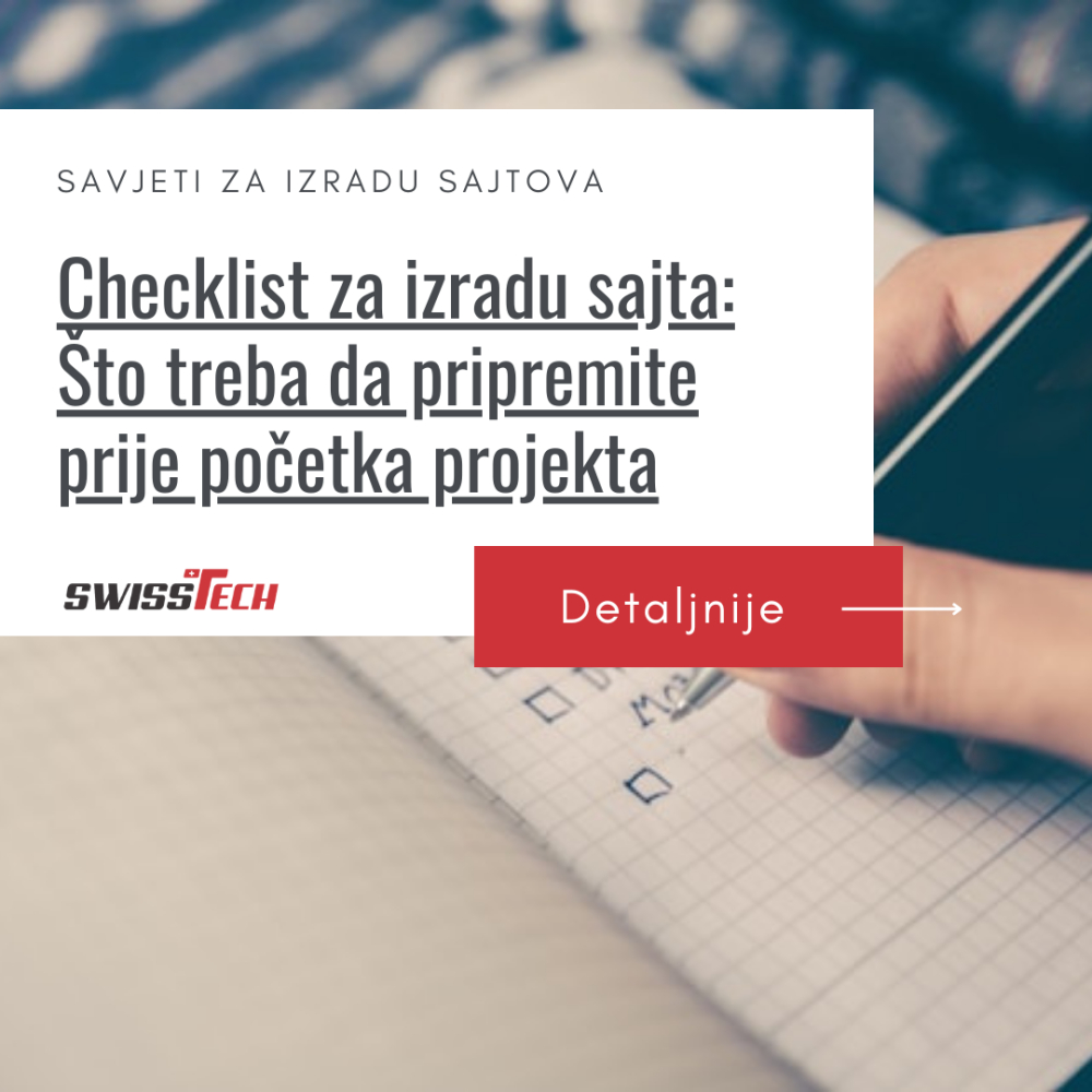 Checklist za izradu sajta: Što treba da pripremite prije početka projekta